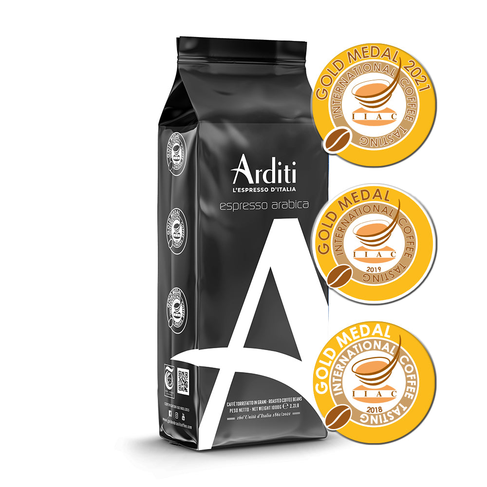 Arditi Espresso Arabica - Roasted Coffee Beans, 3 GOLD MEDALS