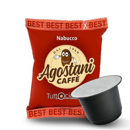 100 Agostani Best Nabucco coffee capsules compatible with Nespresso 🇮🇹