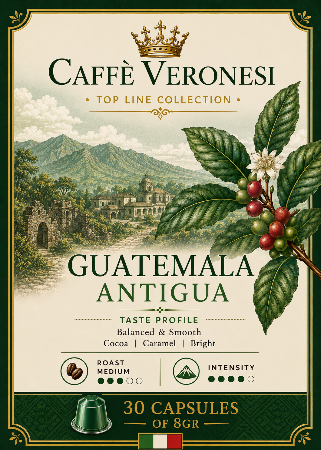 Guatemala Antigua. 30 capsules de 8 gram